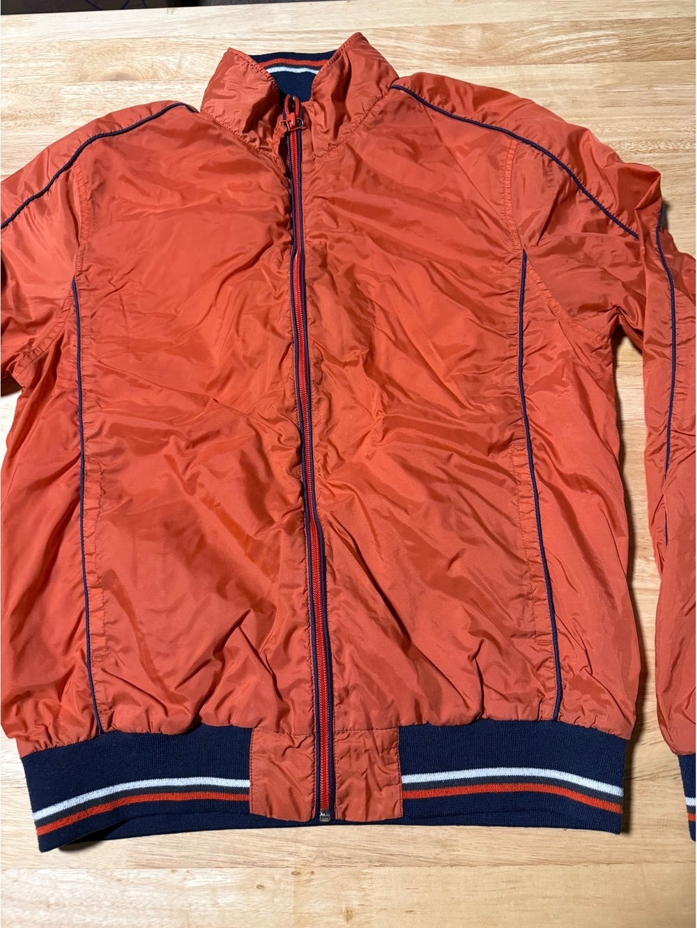 Arizona Jean Company Men’s Medium Orange & Navy Full Zip Jacket Mesh Lined